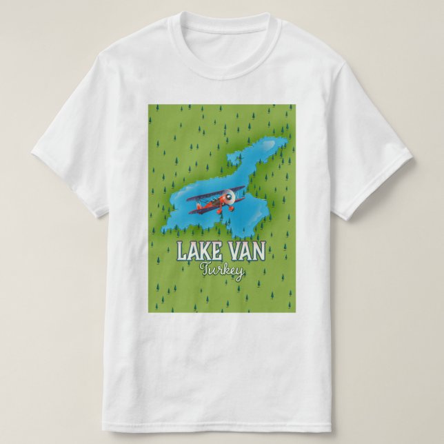 Camiseta Mapa do Lago Van Turquia (Frente do Design)