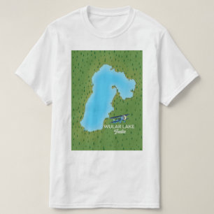 Camiseta Mapa do Lago Wular India