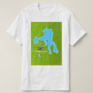 Camiseta Mapa do Lago Yellowstone, Wyoming