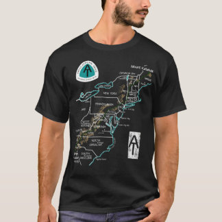 Camiseta Mapa do mapa nacional de trilhos cênico appalaquia
