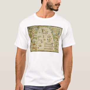 Camiseta Mapa do mar de China, fac-símile 'de atlas de