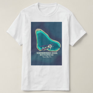 Camiseta Mapa do Mar do Oeste das Filipinas do Banco de Sca