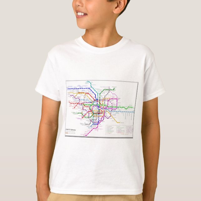 Camiseta Mapa do metro de Tokyo (Frente)