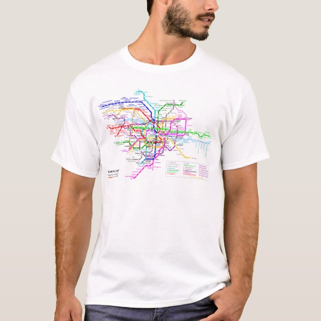 Camiseta Mapa do metro de Tokyo Japão (Frente)