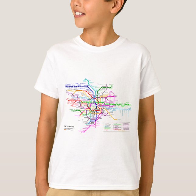 Camiseta Mapa do metro de Tokyo Japão (Frente)