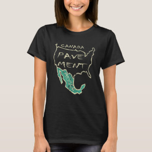 Camiseta Mapa do México Canadá Pavimento País Vintage