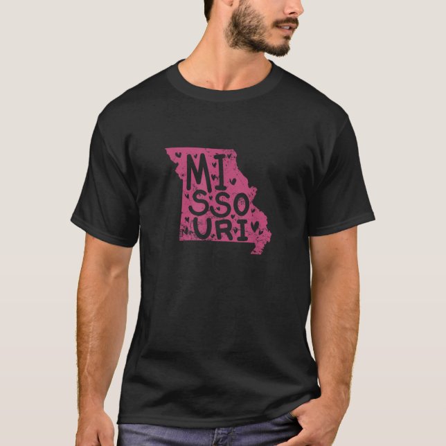 Camiseta Mapa do Missouri nos EUA (Frente)