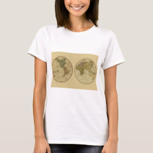 Camiseta Mapa do mundo 1786 da antiguidade por William