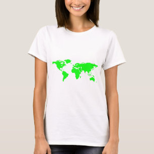 Camiseta Mapa do Mundo Branco Verde
