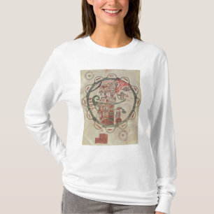 Camiseta Mapa do mundo com o Jerusalem no centro