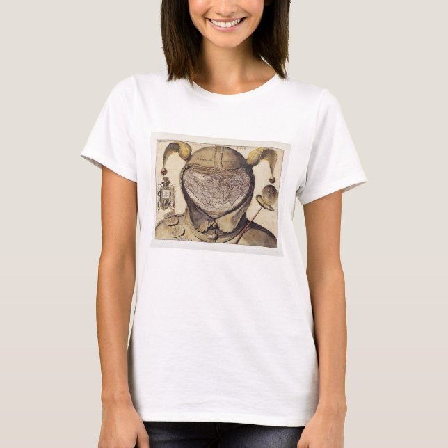 Camiseta Mapa do mundo do boné do tolo (Frente)
