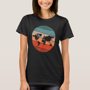 Camiseta Mapa do Mundo do País para Viajantes do Mapa do Mu