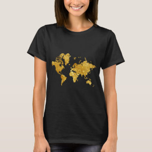 Camiseta Mapa do Mundo do Torneio Dourado Viagem