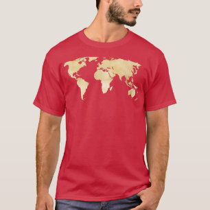 Camiseta Mapa do Mundo Dourado