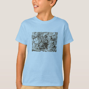 Camiseta Mapa do mundo Poseidon e golfinho