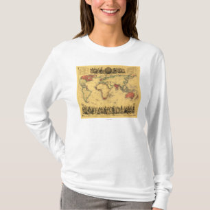Camiseta Mapa do mundo que mostra o mapa britânico de