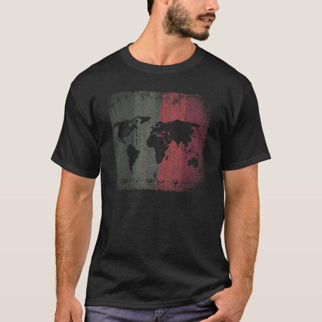 Camiseta Mapa do Mundo Retroativo 1 (Frente)