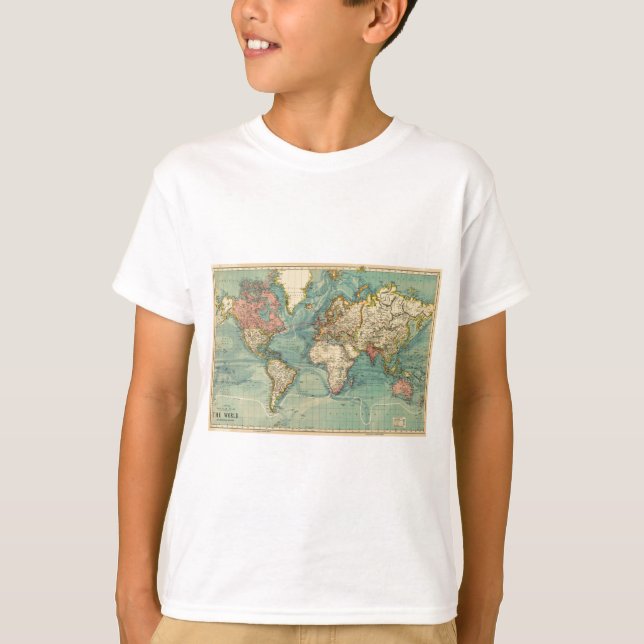 Camiseta Mapa do Mundo Vintage (Frente)