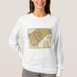 Camiseta Mapa do norte e o South Carolina e o Geórgia