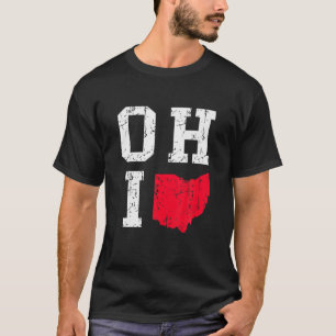 Camiseta Mapa do Ohio - OH Home Shape State Vintage Grunge