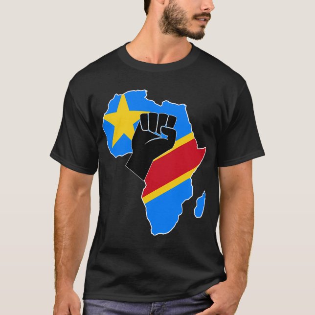 Camiseta Mapa do Orgulho Africano do Sinalizador da Repúbli (Frente)