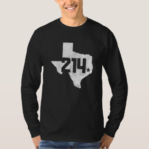 Camiseta Mapa do Orgulho do Código de Área 214 do Condado d