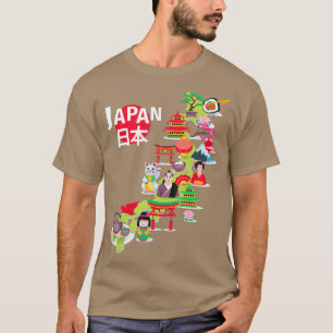 Camiseta Mapa do Orgulho Japonês do Sinalizador Okinawa L