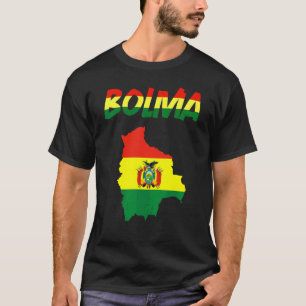 Camiseta Mapa do País Bolívia Bandeira da Bolívia Bandeira