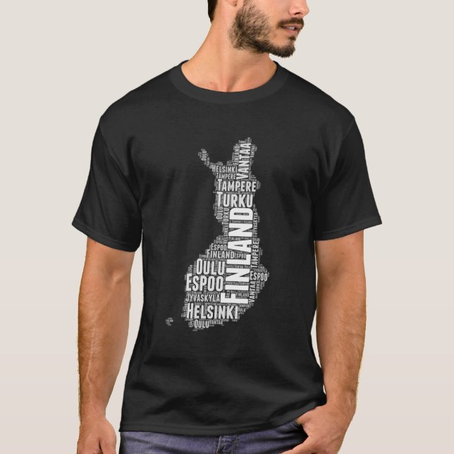 Camiseta Mapa do País da Nuvem da Finlândia (Frente)