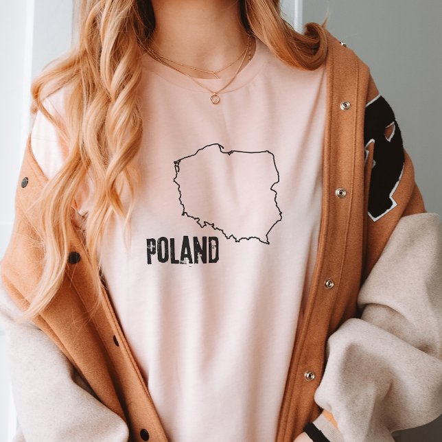 Camiseta Mapa do País Polônia (Criador carregado)