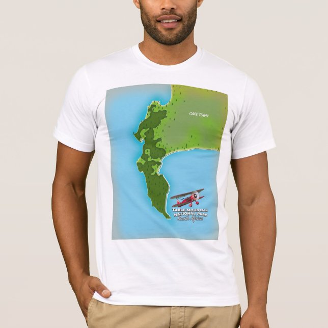 Camiseta Mapa do Parque Nacional da Montanha mesa na África (Frente)