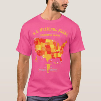 Camiseta Mapa do Parque Nacional dos Estados Unidos - Vinta