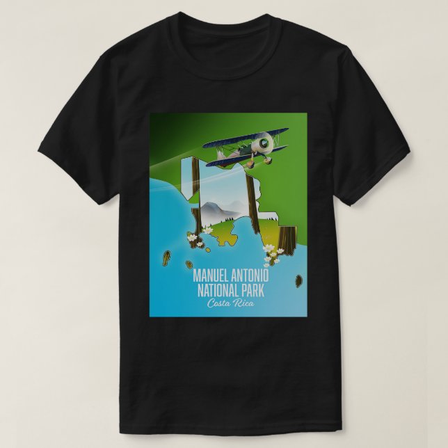 Camiseta Mapa do Parque Nacional Manuel Antonio (Frente do Design)
