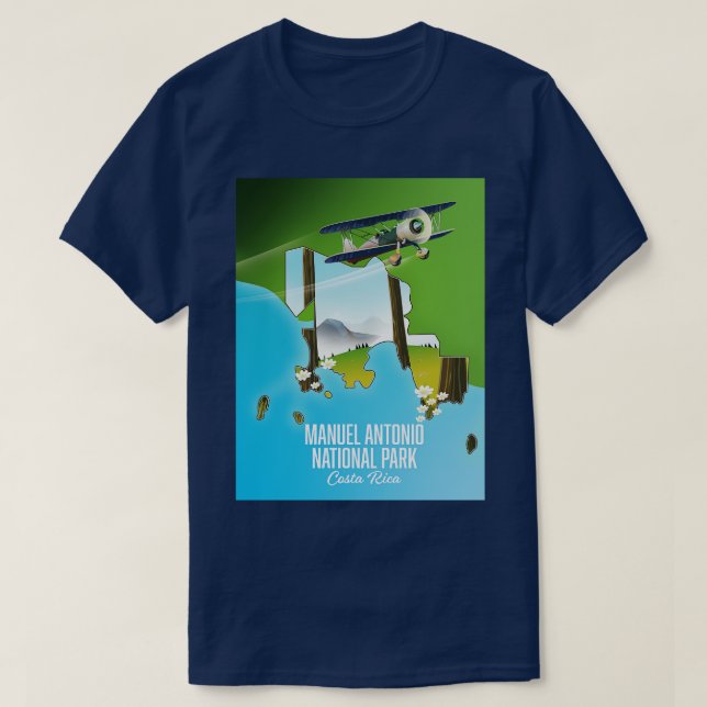 Camiseta Mapa do Parque Nacional Manuel Antonio (Frente do Design)