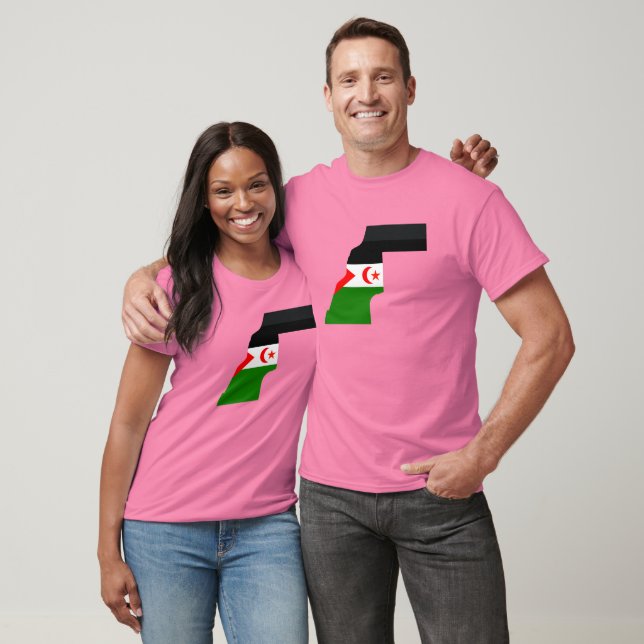 Camiseta Mapa do pavilhão do Sara Ocidental (Unissex)