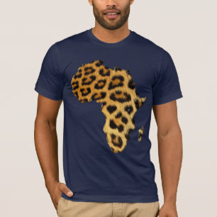 Camiseta Mapa do Pele-efeito do leopardo do T da forma de