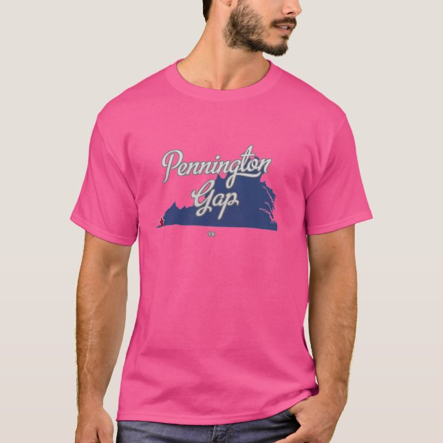 Camiseta Mapa do Pennington Gap Virginia VA (Frente)