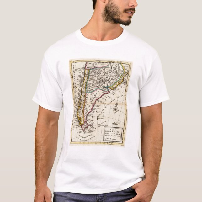 Camiseta Mapa do pimentão, Patagonia, La Plata (Frente)