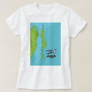 Camiseta Mapa do poster de viagens do estilo de colheita Sa