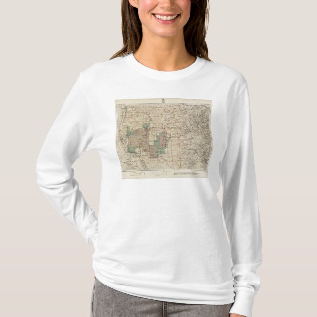 Camiseta Mapa do progresso 1878 das avaliações geográficas (Frente)