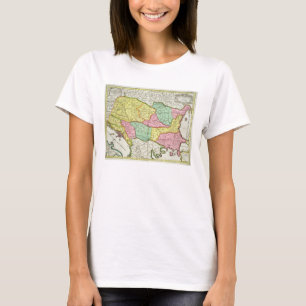 Camiseta Mapa do reino de Hungria e dos estados que