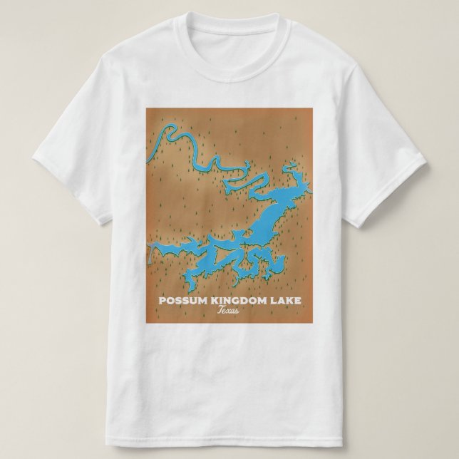 Camiseta Mapa do Reino Possum Texas (Frente do Design)