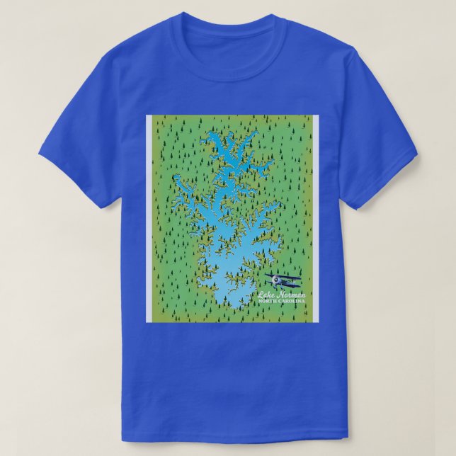 Camiseta mapa do rio Norman South olina (Frente do Design)