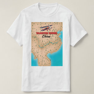 Camiseta Mapa do Rio Yangtze China poster
