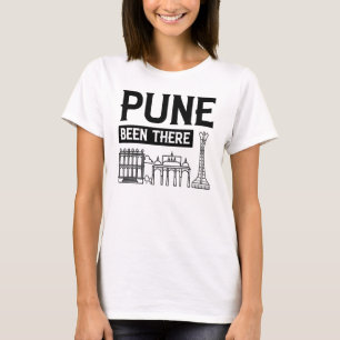 Camiseta Mapa do Skyline da Cidade do Pune Índia Viagem 4