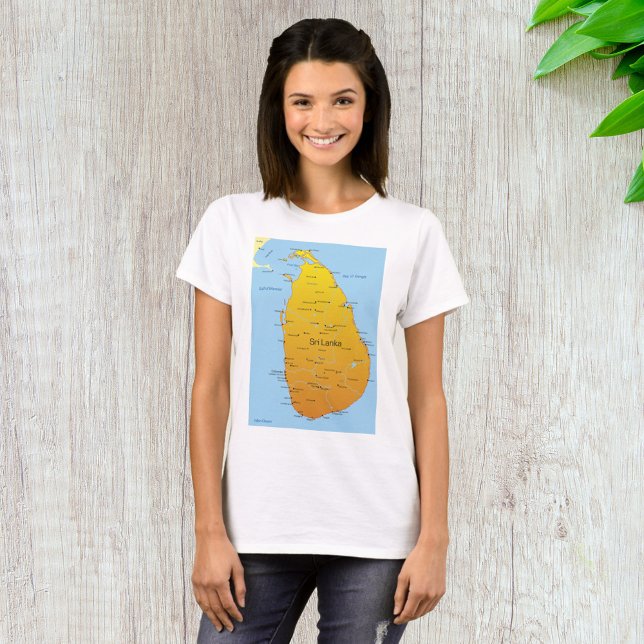 Camiseta Mapa do Sri Lanka (Criador carregado)