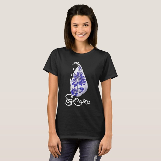 Camiseta Mapa do Sri Lanka em estilo de grafite (Frente Completa)