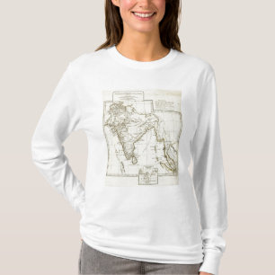 Camiseta Mapa do sul da Ásia clássico