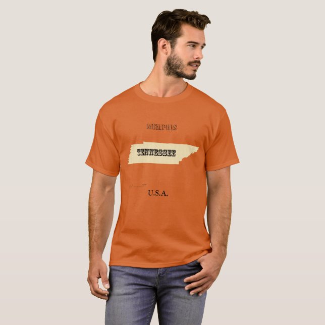 Camiseta - Mapa do Tennessee com a cidade (Frente Completa)
