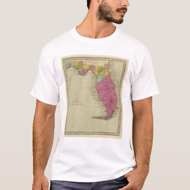 Camiseta Mapa do território de Florida (Frente)